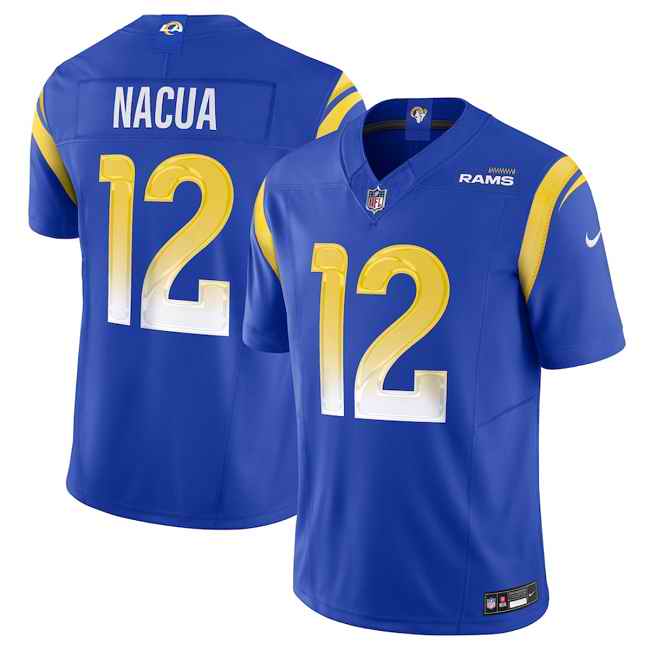 Men's Los Angeles Rams #12 Puka Nacua Blue 2024 F.U.S.E. Vapor Untouchable Stitched Football Jersey
